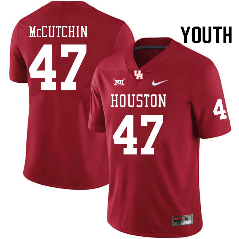 Youth #47 Latreveon McCutchin Houston Cougars Big 12 XII College Football Jerseys Stitched-Red